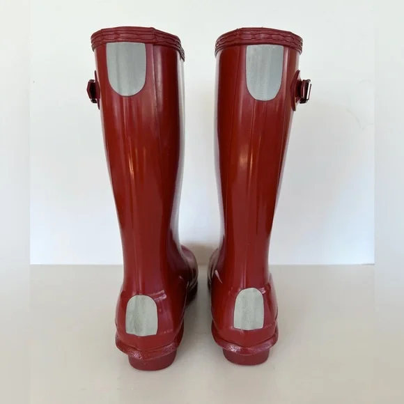 Hunter Kids’ Original Tall Rain Boots in Military Red, size B3/G4 UK2 - Picture 3 of 9